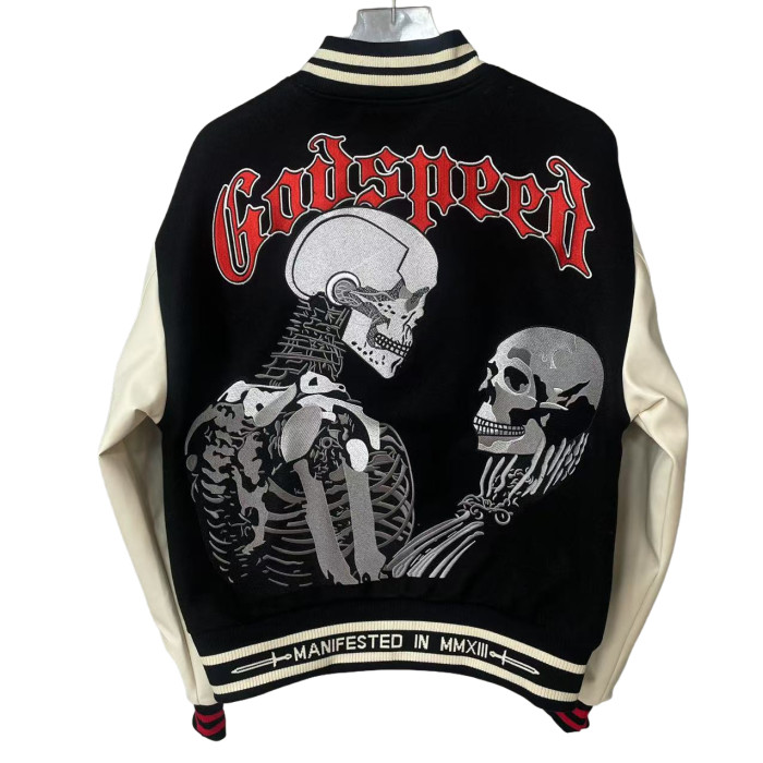 Skull Letter Embroidered Baseball Jacket 28481821