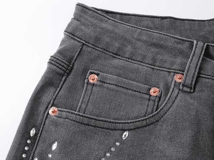 Purple Brand Radiant Starburst Rhinestone Denim Shorts 2 colors