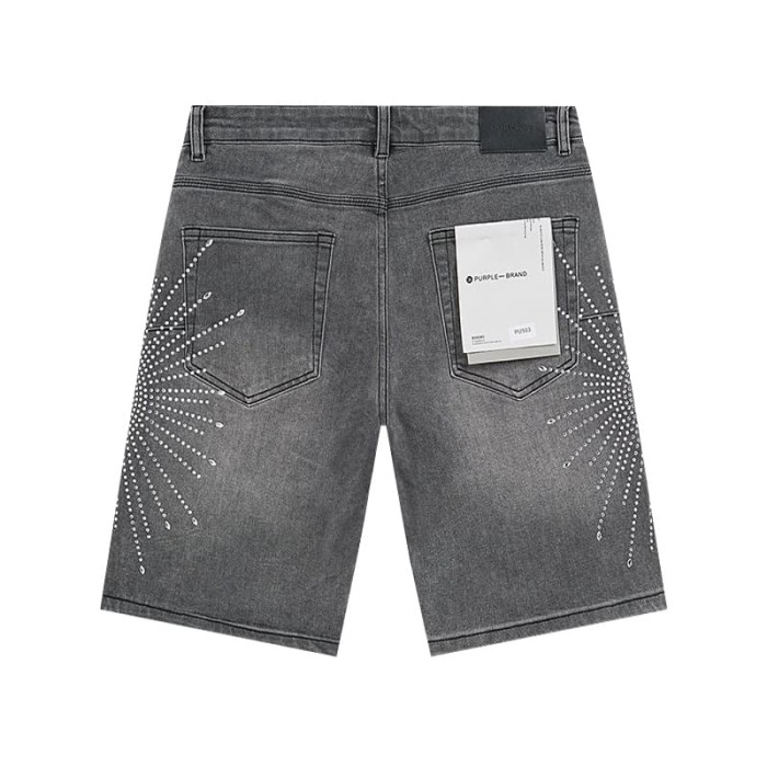 Purple Brand Radiant Starburst Rhinestone Denim Shorts 2 colors