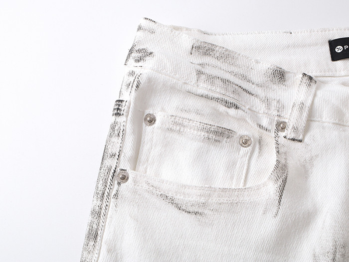 Distressed White Jeans 28684971