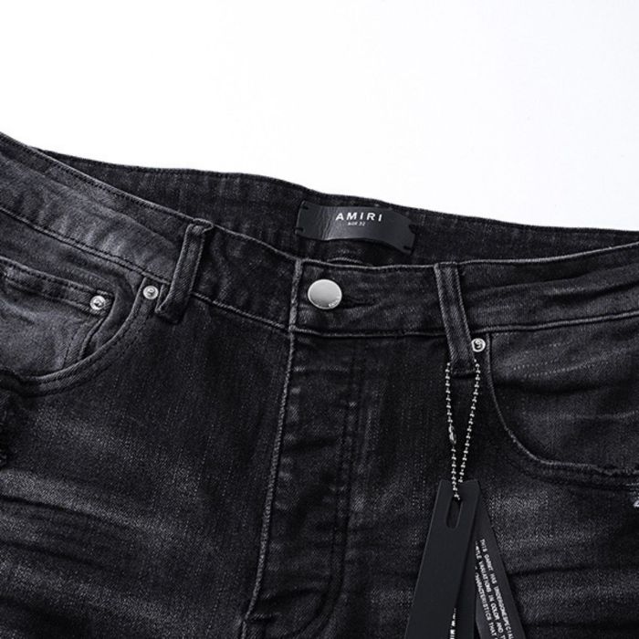 White Painted Distressed Plaid Lining Jeans 28764557