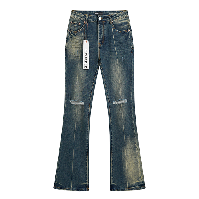 Distressed Washed Slightly Flared Jeans 28680582