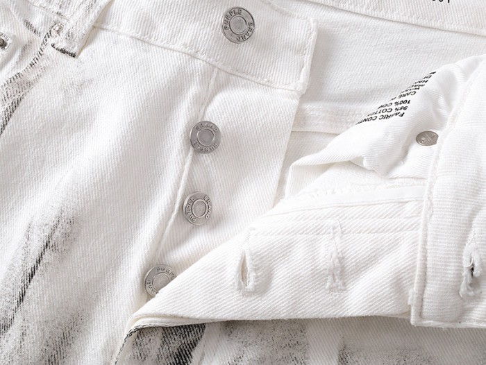 Distressed White Jeans 28684971