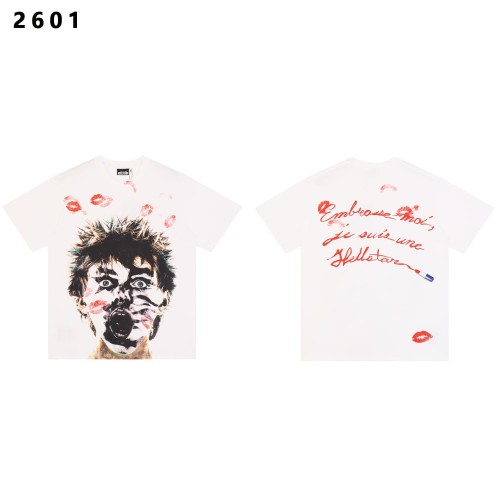 Hellstar Kiss Mark Double-Sided Print Washed Streetwear Tee 2 colors