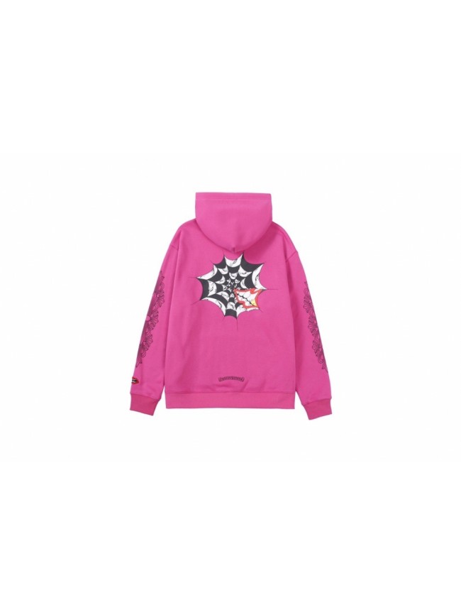 Chrome Hearts Black and white cobweb hoodie purple
