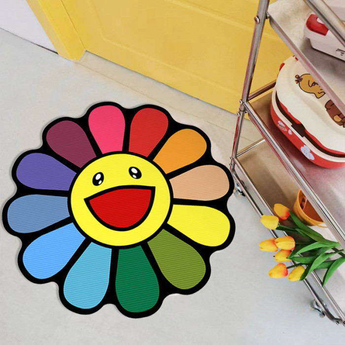 Sunflower Smiley Face Rug 9 colors 28594493