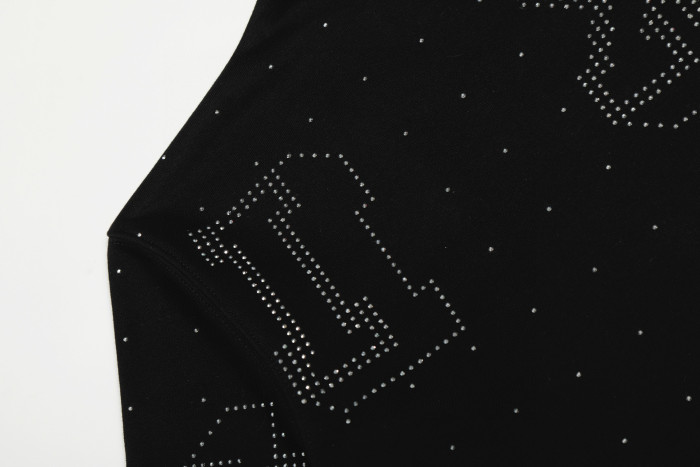 Full-Print Rhinestone Letter Zipper Hoodie & Pants Set 2 colors 28749761