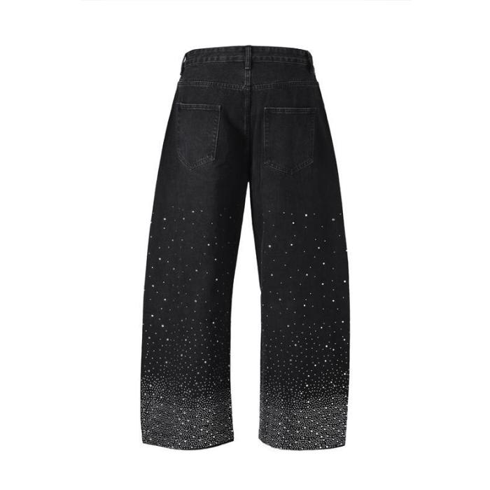Washed Relaxed Wide-Leg Pearl-Studded Jeans 2 colors 28500158