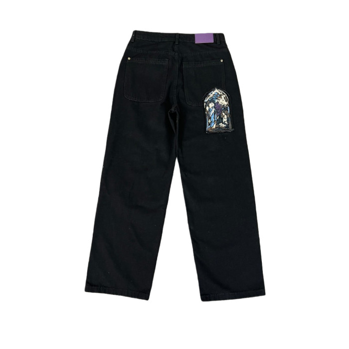 Church Appliqué Embroidered Denim Jeans 28529905