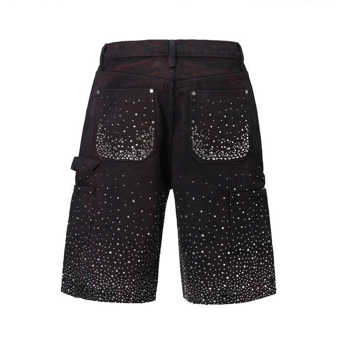 Full-Diamond Shorts Splash-Dyed Gradient Denim Shorts 2 colors 28500152