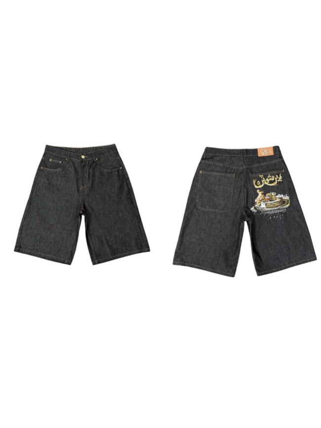 Middle Eastern Carriage Figure Embroidered Jorts 28972729