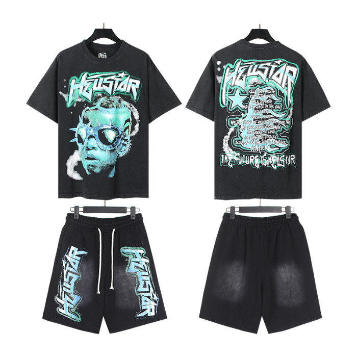 27880022 Printed Washed Version Tee & Shorts Set