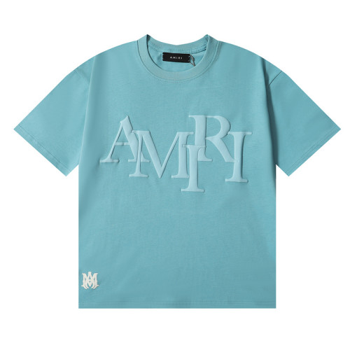 Amiri Mismatched Foam Letter Print Round Neck Tee 4 colors