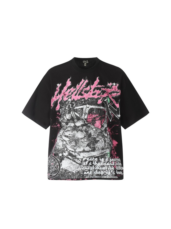 Hellstar Studio Vintage Graffiti Hip Hop Small Logo Back Tee 2 colors
