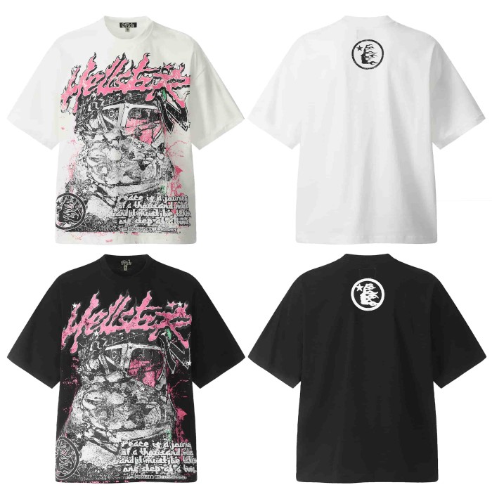 Hellstar Studio Vintage Graffiti Hip Hop Small Logo Back Tee 2 colors