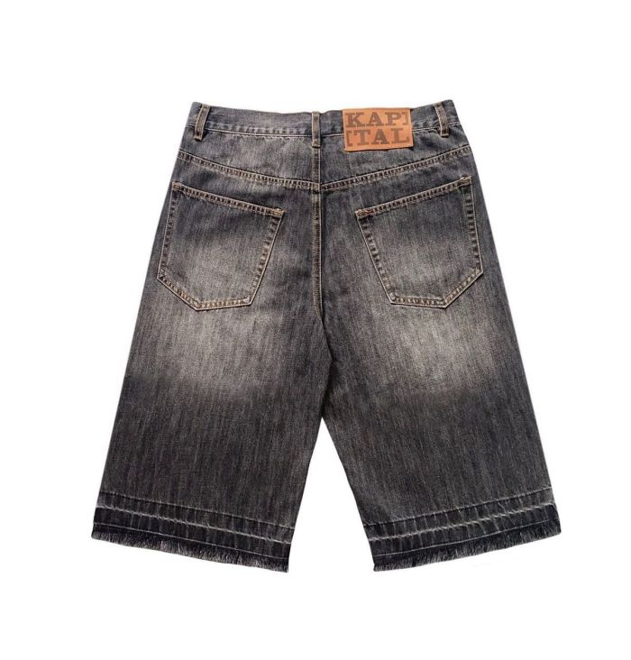 Mesh Embroidered Bone Straight Denim Shorts 2 colors