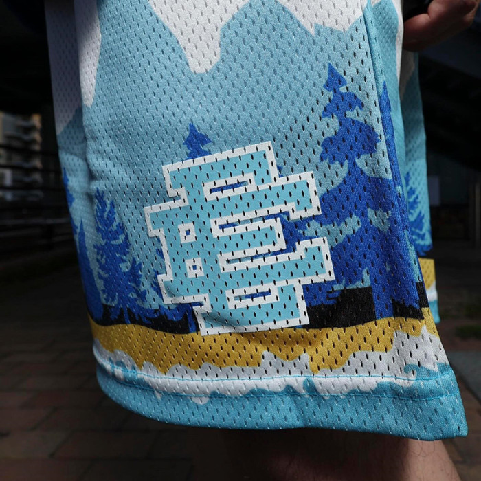 Forest Mountains Digital Print Mesh Shorts 7 colors
