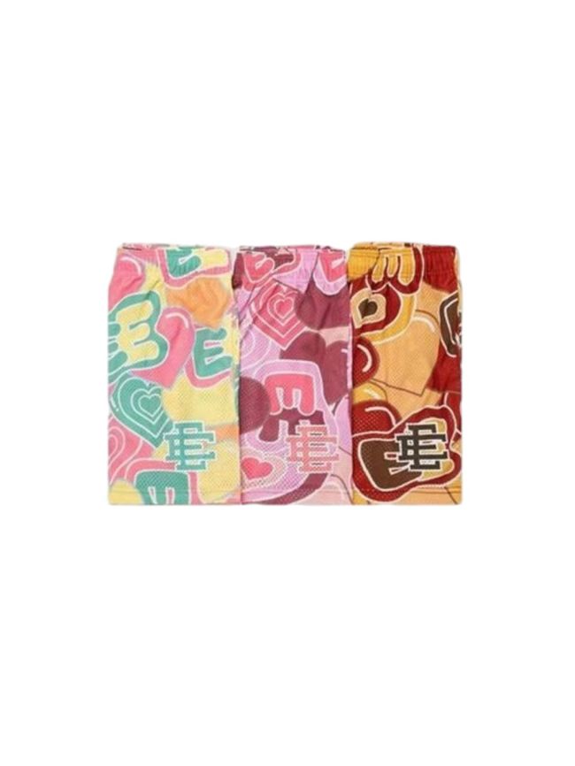 Round Heart E Digital Print Mesh Shorts 3 colors