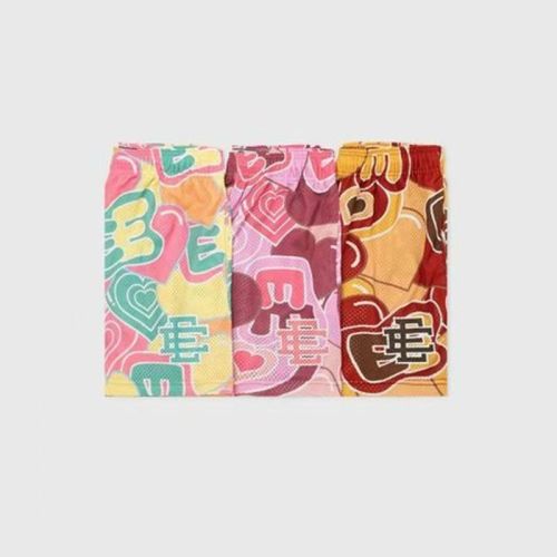 Round Heart E Digital Print Mesh Shorts 3 colors