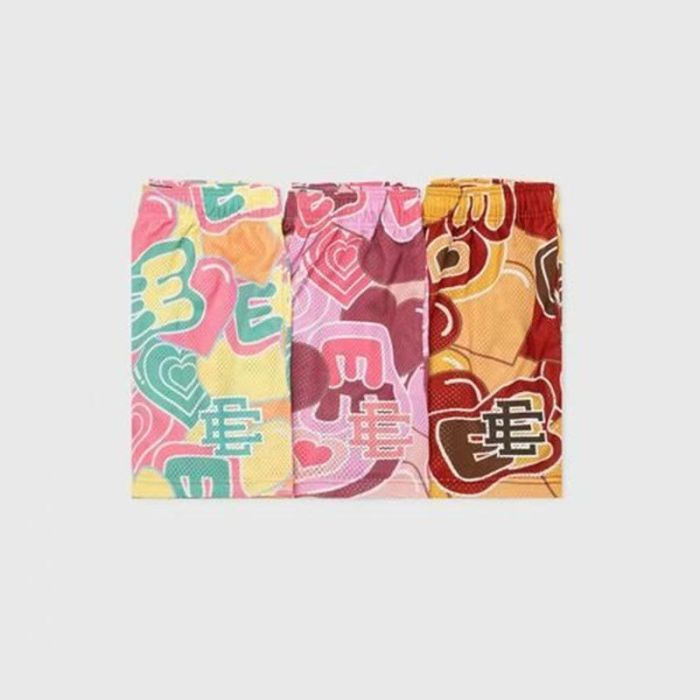 Round Heart E Digital Print Mesh Shorts 3 colors