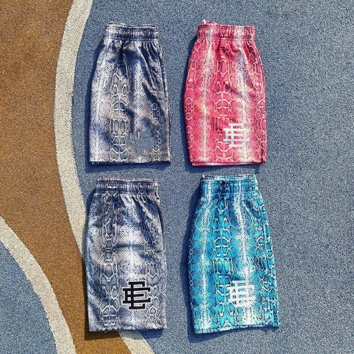 Snake-skin Texture Full-print Mesh Shorts 5 colors