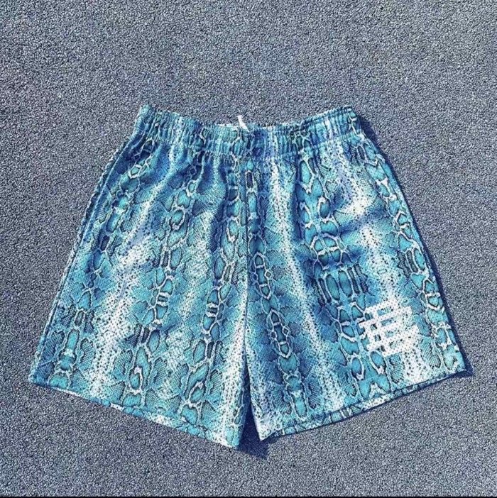Snake-skin Texture Full-print Mesh Shorts 5 colors