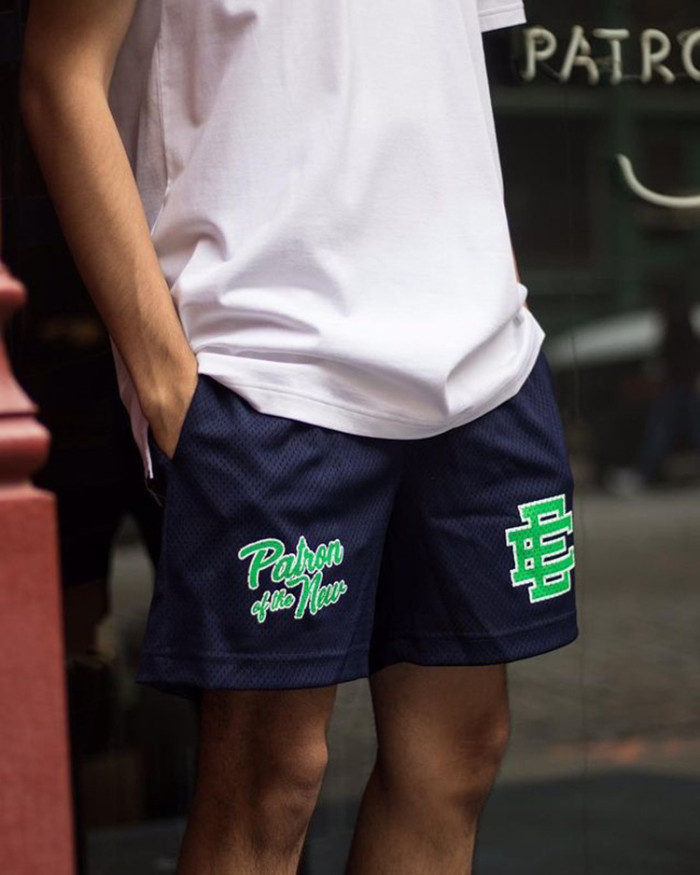 Street Slogan Digital Print Mesh Shorts 5 colors