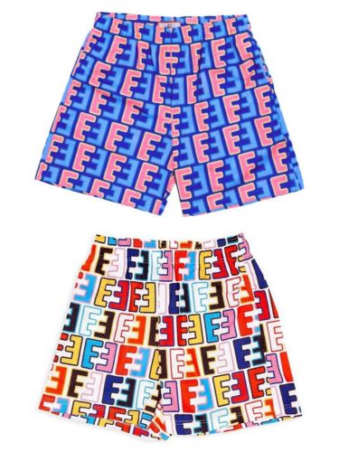 Color-blocking and Colorful Double E Digital Print Mesh Shorts 2 colors