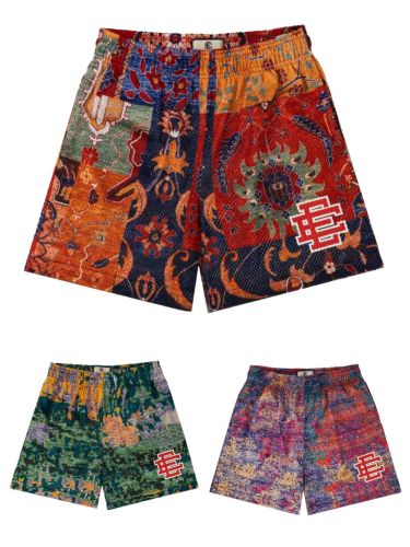 Psychedelic Texture Digital Print Mesh Shorts 3 colors