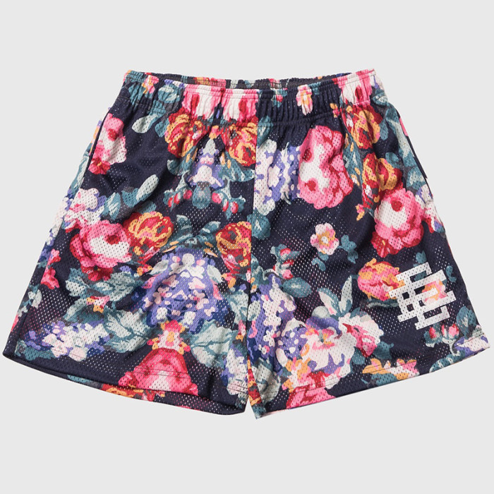 Intricate Floral Digital Print Mesh Shorts 5 colors