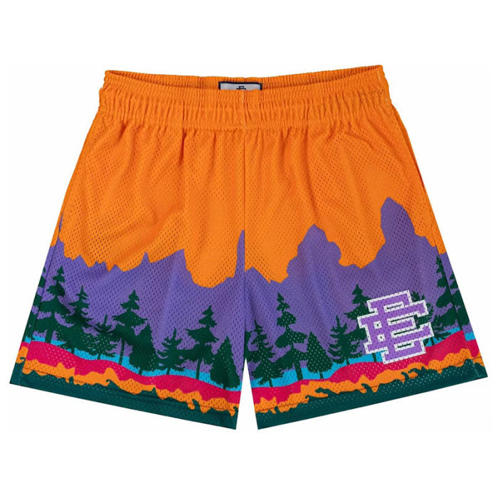Forest Mountains Digital Print Mesh Shorts 7 colors