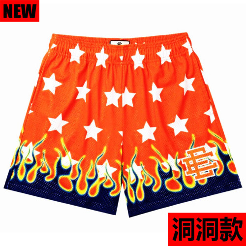 Star Color Contrast Flame Digital Print Mesh Shorts 3 colors