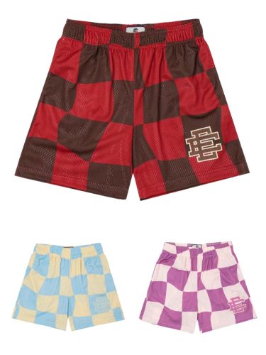 Twisted Checkerboard Digital Print Mesh Shorts 3 colors