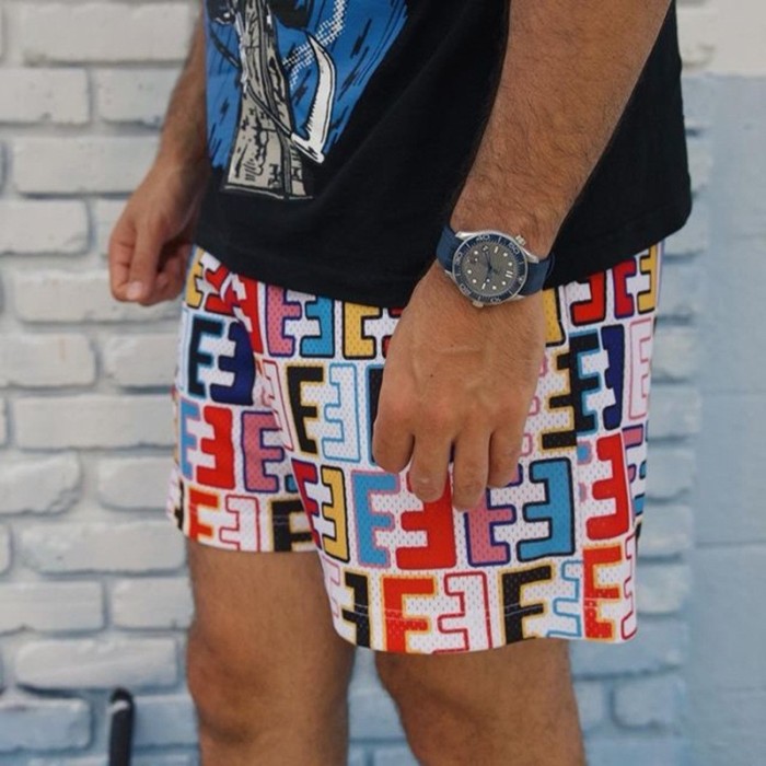 Color-blocking and Colorful Double E Digital Print Mesh Shorts 2 colors