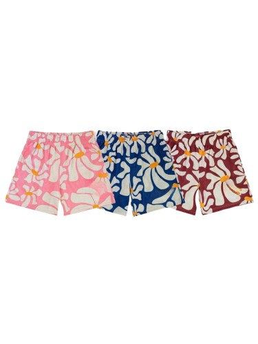 Yellow Stamen Floral Digital Print Mesh Shorts 3 colors