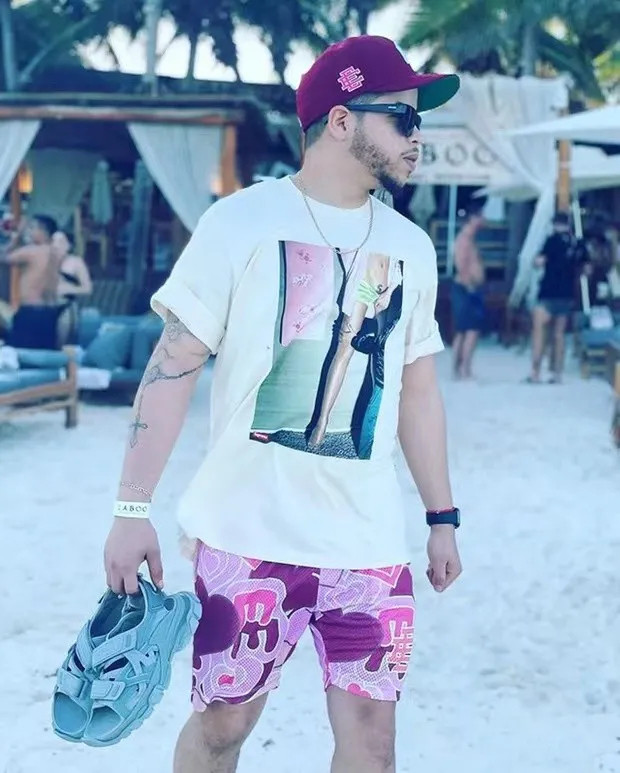 Round Heart E Digital Print Mesh Shorts 3 colors