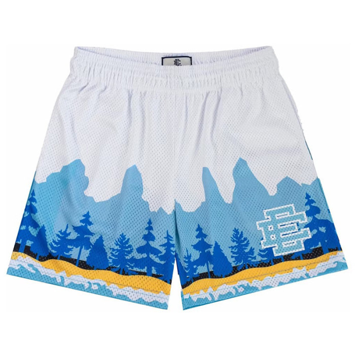 Forest Mountains Digital Print Mesh Shorts 7 colors