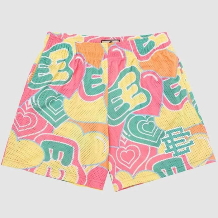 Round Heart E Digital Print Mesh Shorts 3 colors