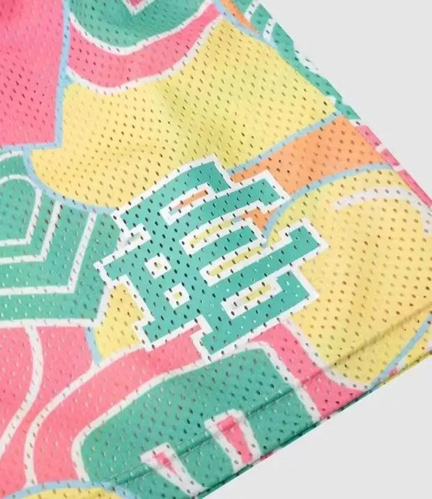 Round Heart E Digital Print Mesh Shorts 3 colors