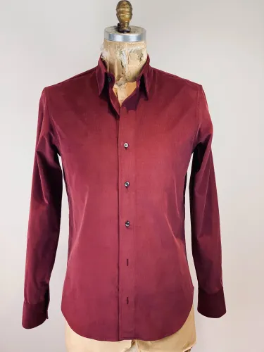 Men's Oxblood Super Fine Wale Corduroy Shirt