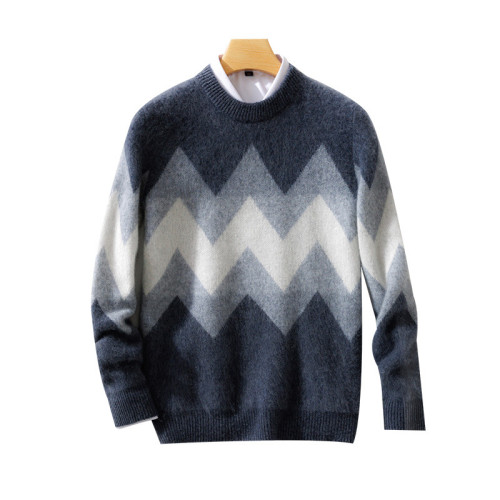 Color matching pullover sweater Casual knit sweater 2 colors