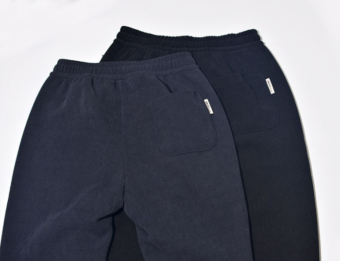Cashmere pinstripe and fleece straight cut sweatpants for men