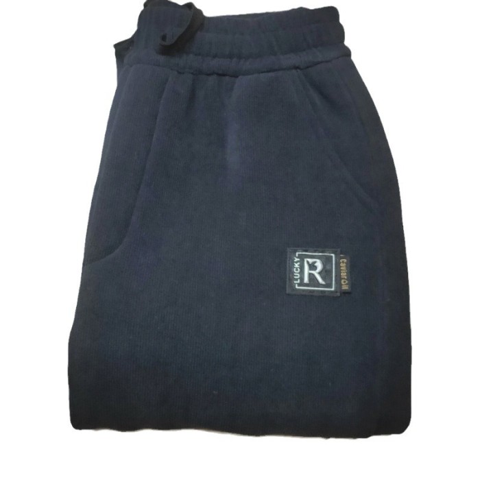 Cashmere pinstripe and fleece straight cut sweatpants for men