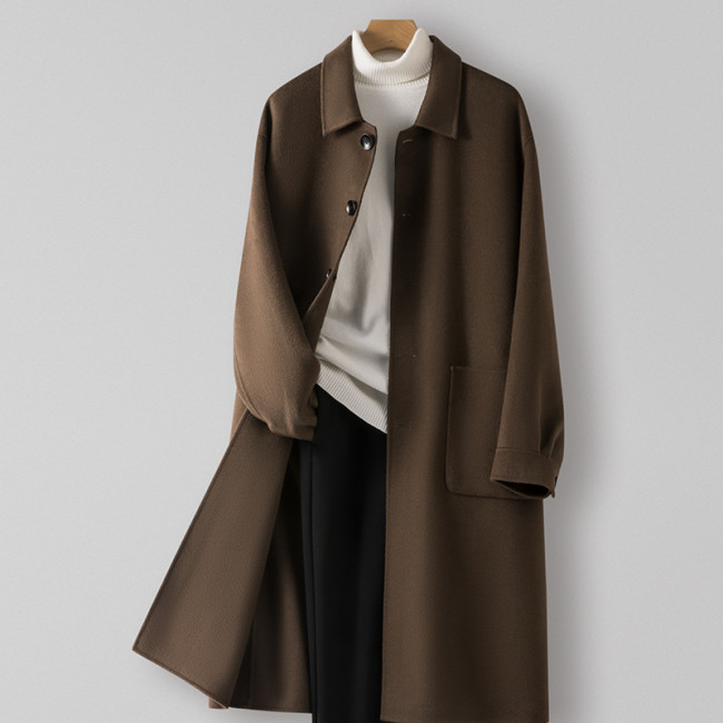 Fashion lapel wool coat men's high-end cashmere coat 2 colors