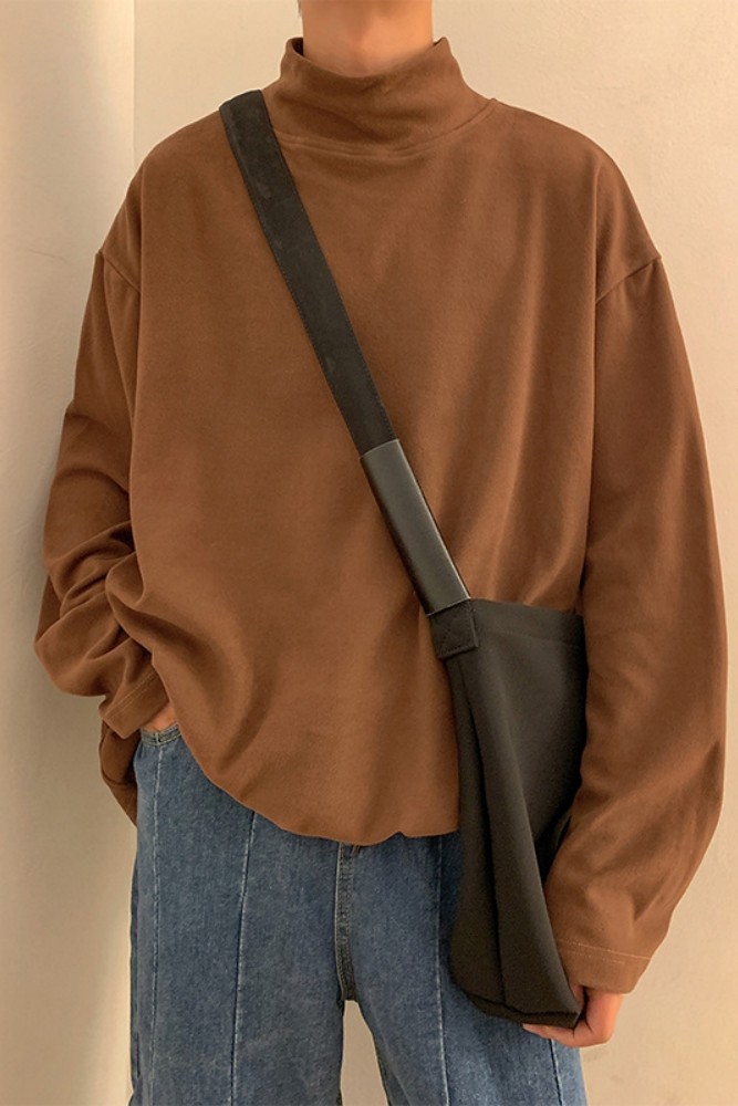 Men's soft tweed half turtleneck 6 colors