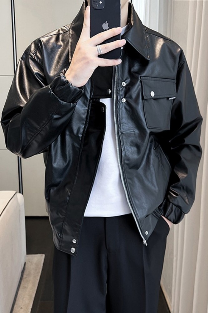 Black Biker Leather Jacket