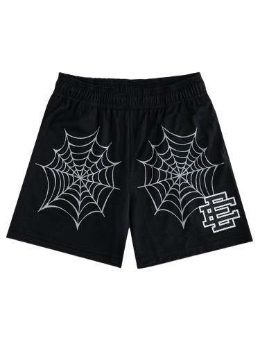 Spider Web Print Mesh Shorts