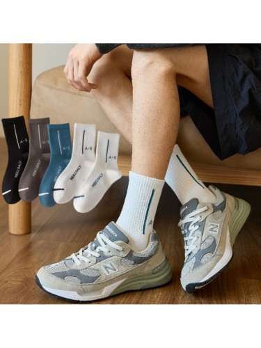 Japanese alphabet mid-calf basketball socks 5 colors