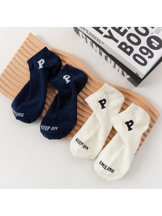 Followed by letters men's boat socks 4 colors