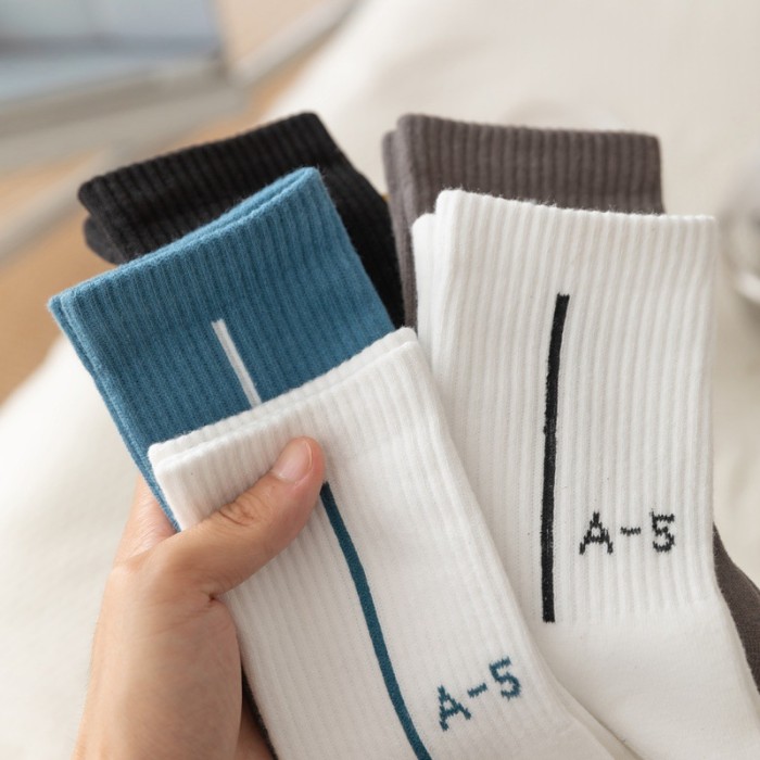 Japanese alphabet mid-calf basketball socks 5 colors